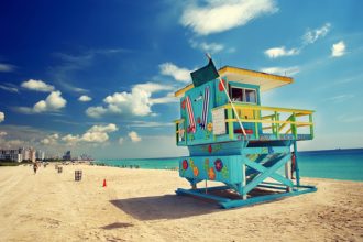 Posto salva vidas em praia de Miami
