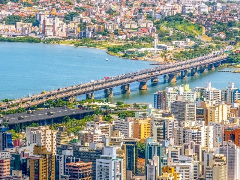 vista aérea da ponte de Florianópolis