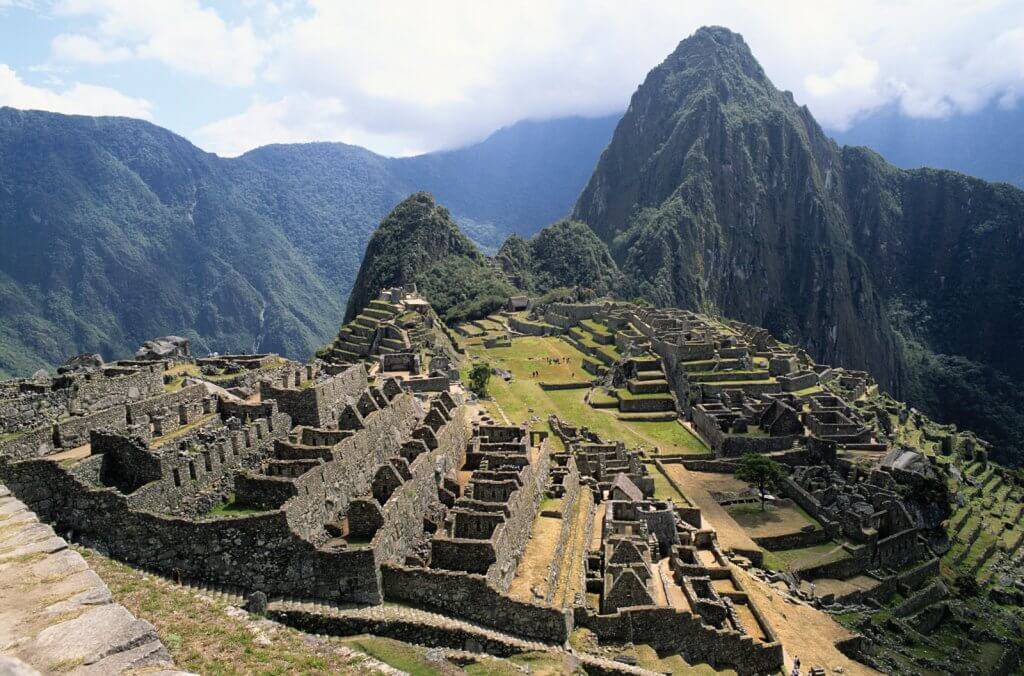 Vista de Machu Pichu no Perú