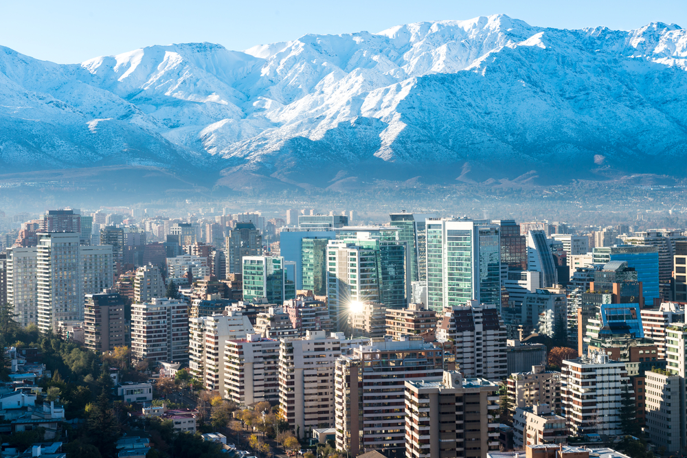Vista de Santiago do Chile no Inverno