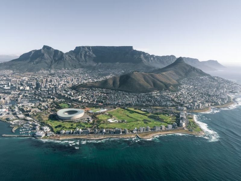 Vista aérea da cidade do Cabo na África do Sul