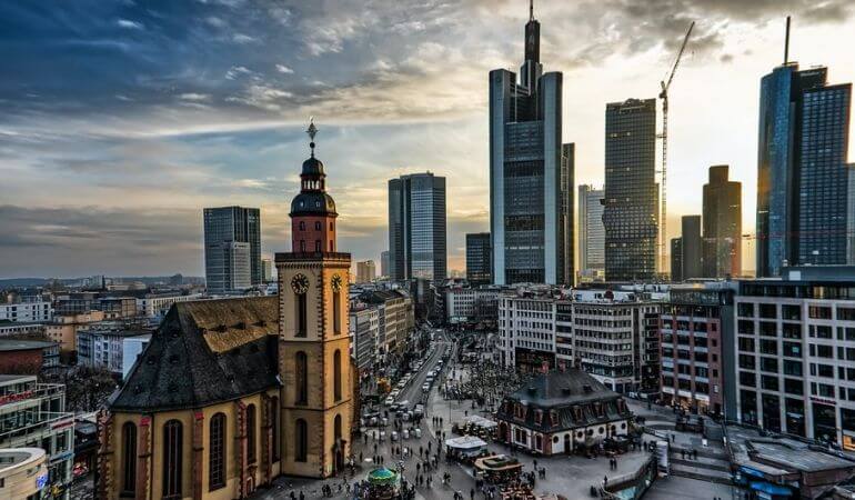 Vista aérea da cidade de Frankfurt